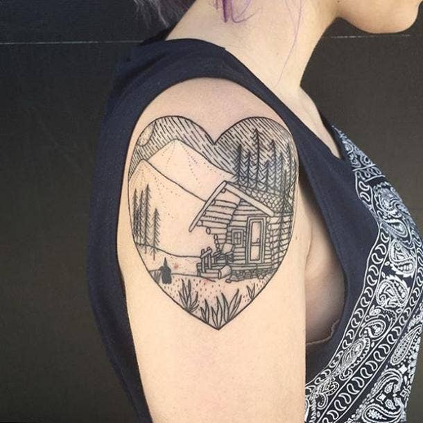 Gym retro natural tattoo